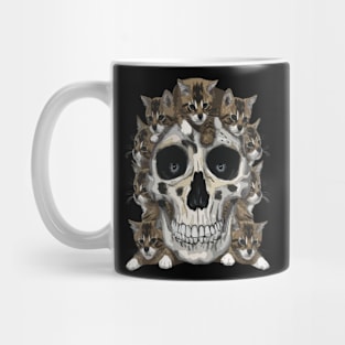 Cat Skull Cute Kitties Skull Design Creepy Skeleton Cat Lovers Mug